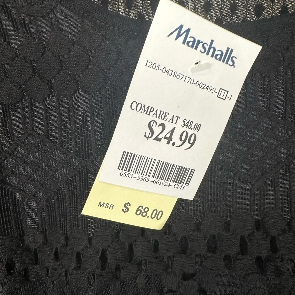 Max Studio Black Sheer Lace Blouse - Picture 4 of 7